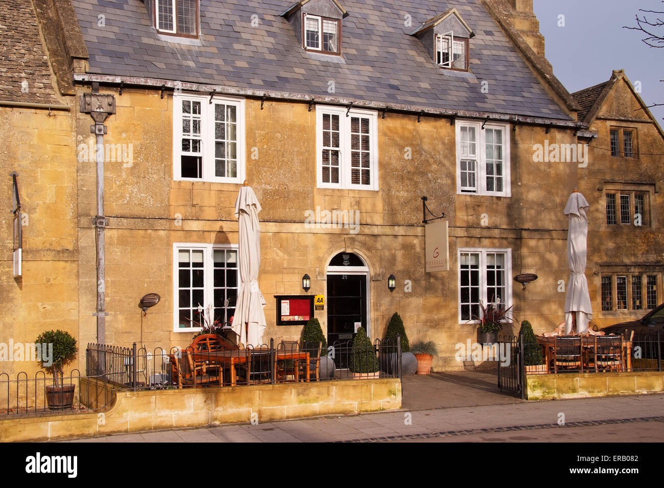 Russells Restaurant with rooms in Broadway, Worcestershire, UK. Stock Photo