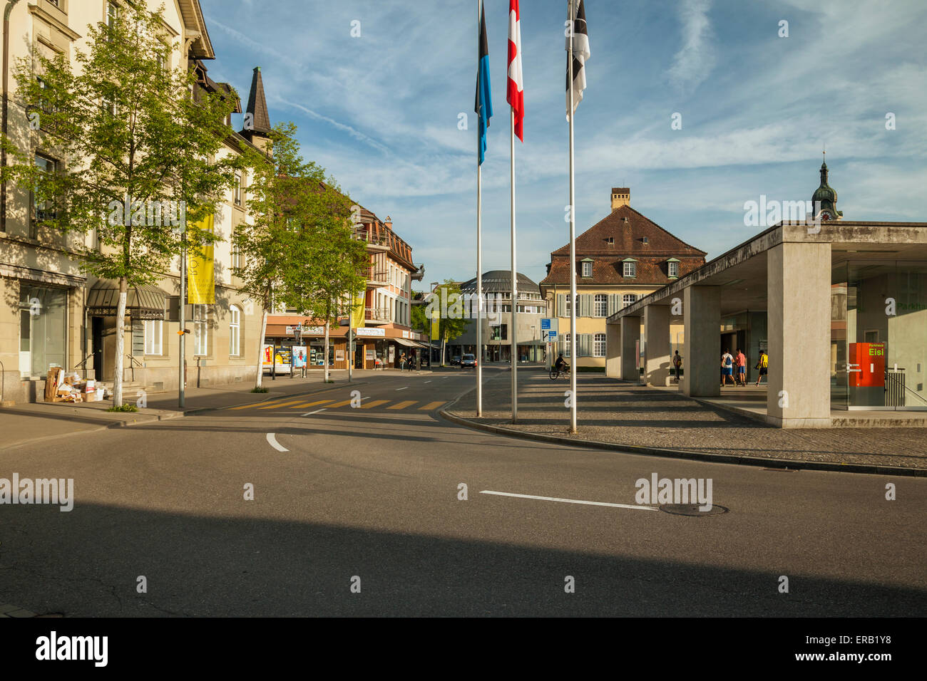 Spring afternoon in the historic town of Brugg, canton Aargau, Switzerland. Stock Photo