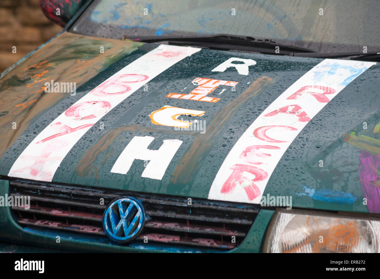 Sprayed Rich boy racer VW car Stock Photo