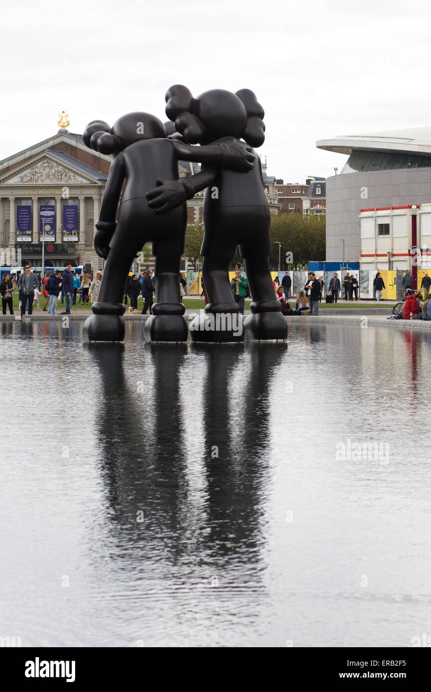 Statue at the Rijksmuseum in Amsterdam 'Walking on Water' Stock Photo