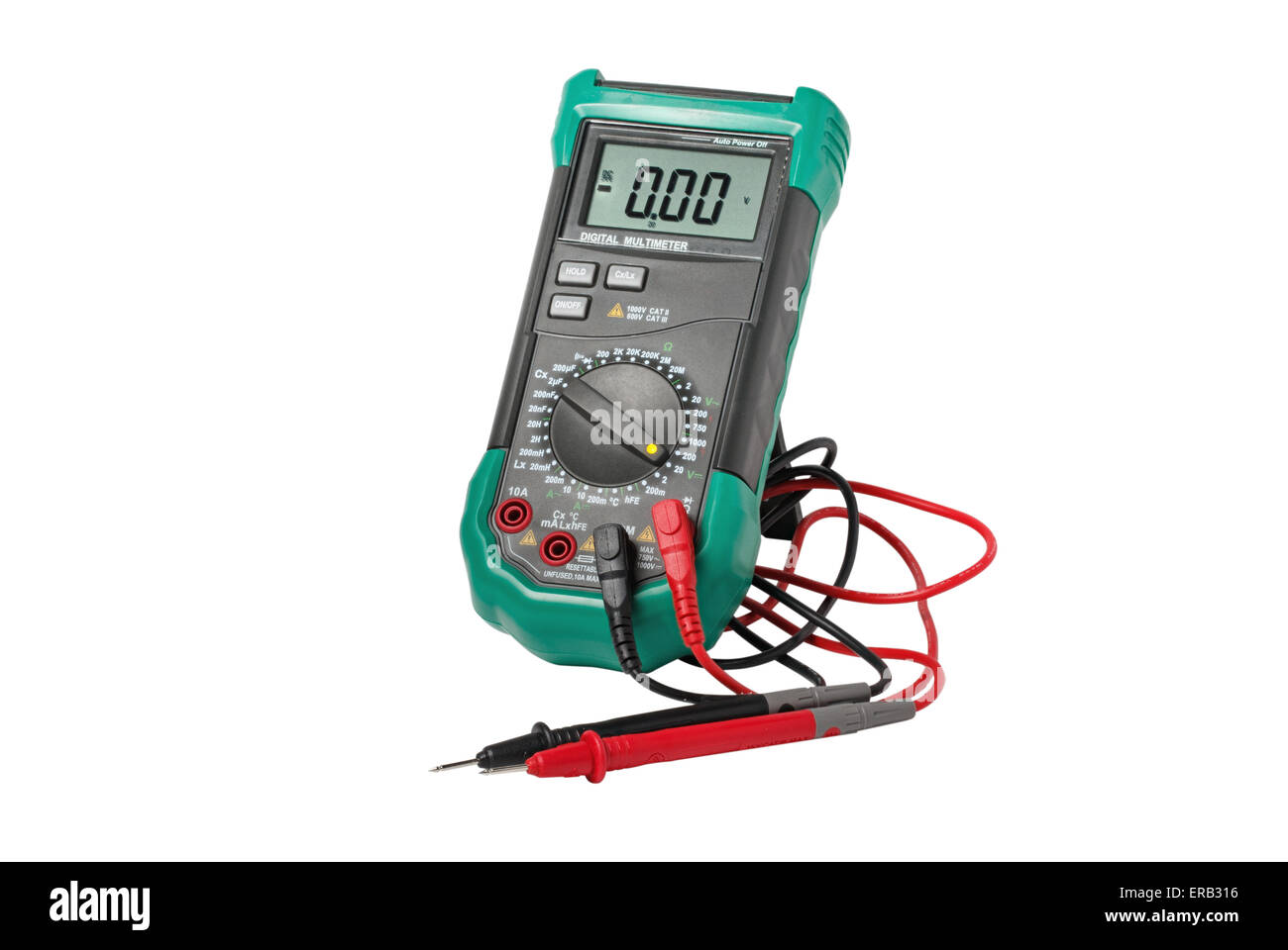 Digital multimeter with probes isolated on white Stock Photo - Alamy