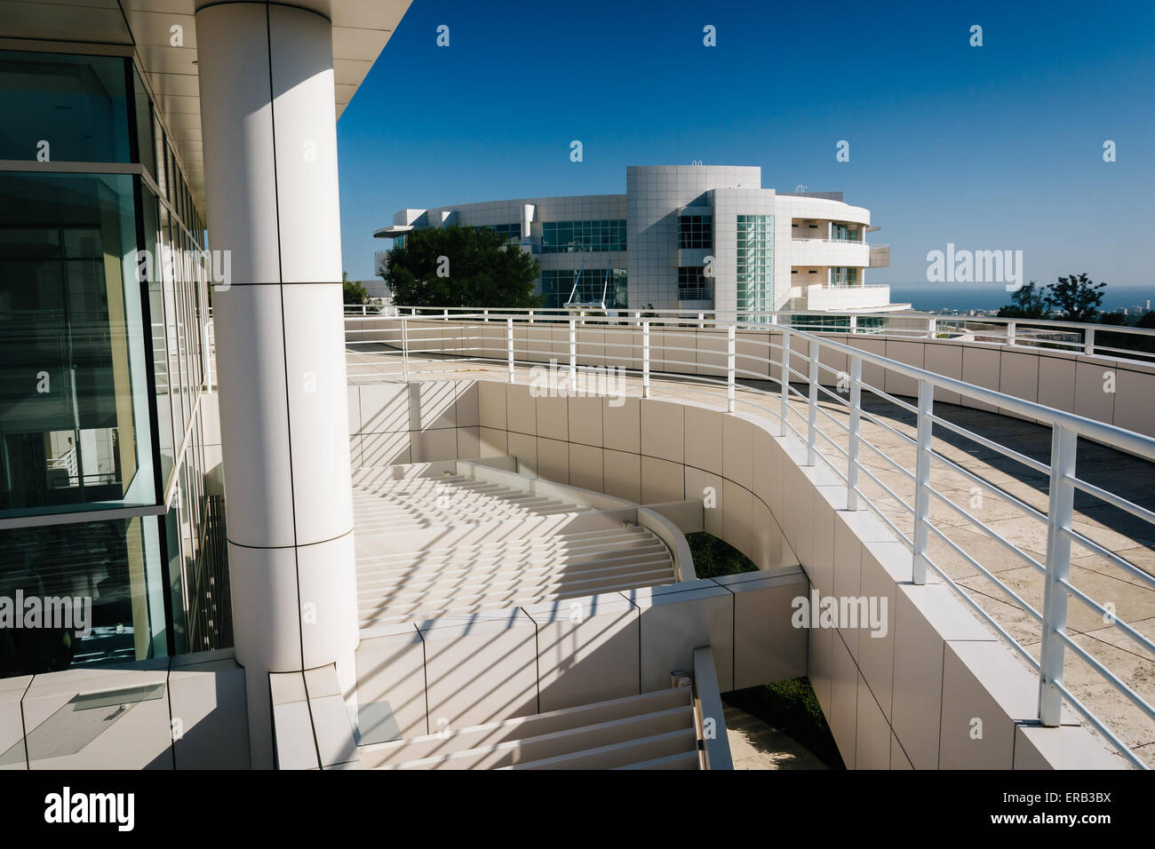 Modern architecture at the Getty Center, in Brentwood, Los Angeles, California. Stock Photo