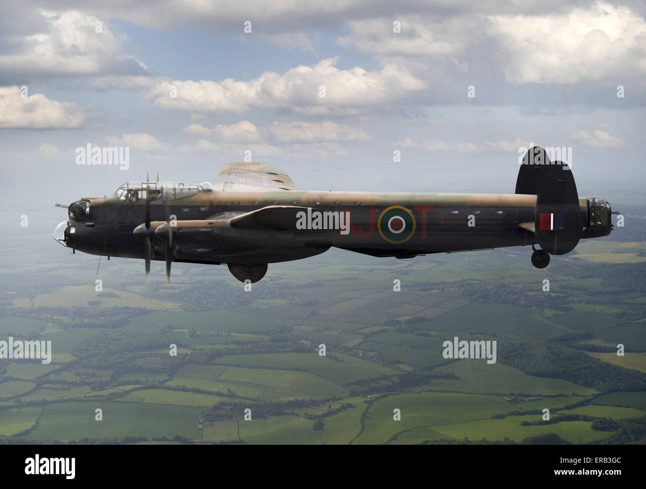 A specially adapted 'Dambuster' Lancaster bomber, Type 464 (Provisioning), ED825/G, coded AJ-T, as flown by Joe McCarthy. Stock Photo