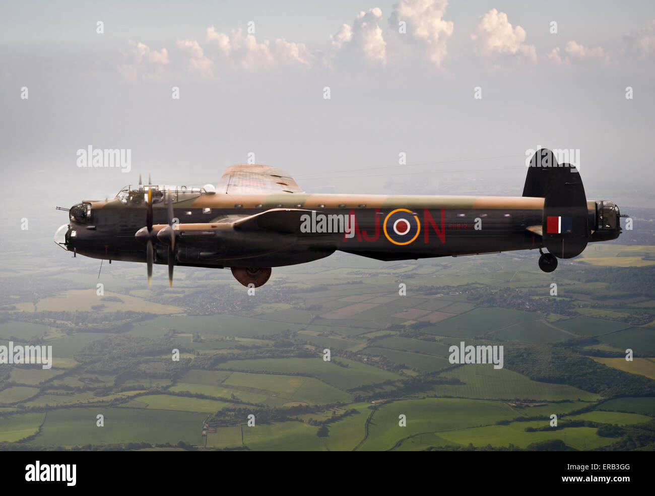 A specially adapted 'Dambuster' Lancaster bomber, Type 464 (Provisioning), ED912/G, coded AJ-N, as flown by Les Knight. Stock Photo