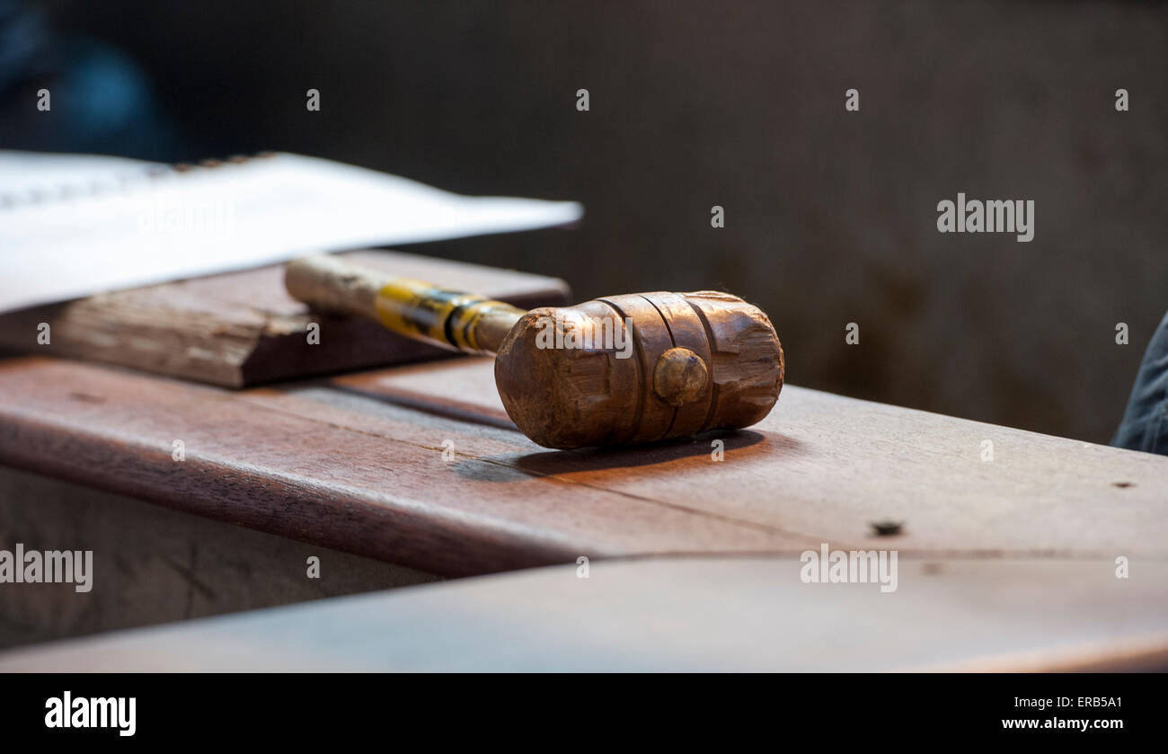 Auctioneers gavel at a livestock sale. UK Stock Photo Alamy