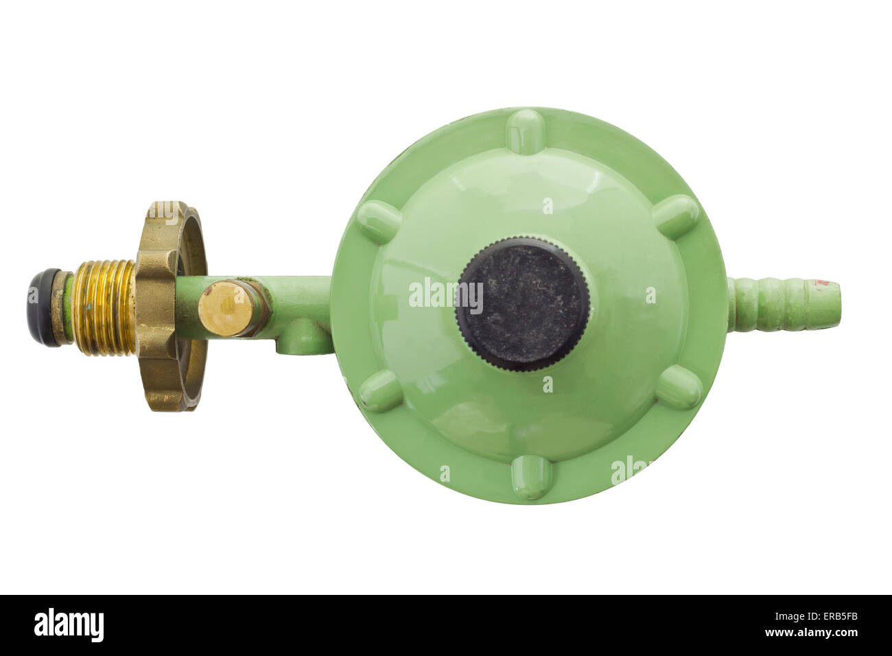 Gas safety valve isolated on white background and clipping path Stock Photo