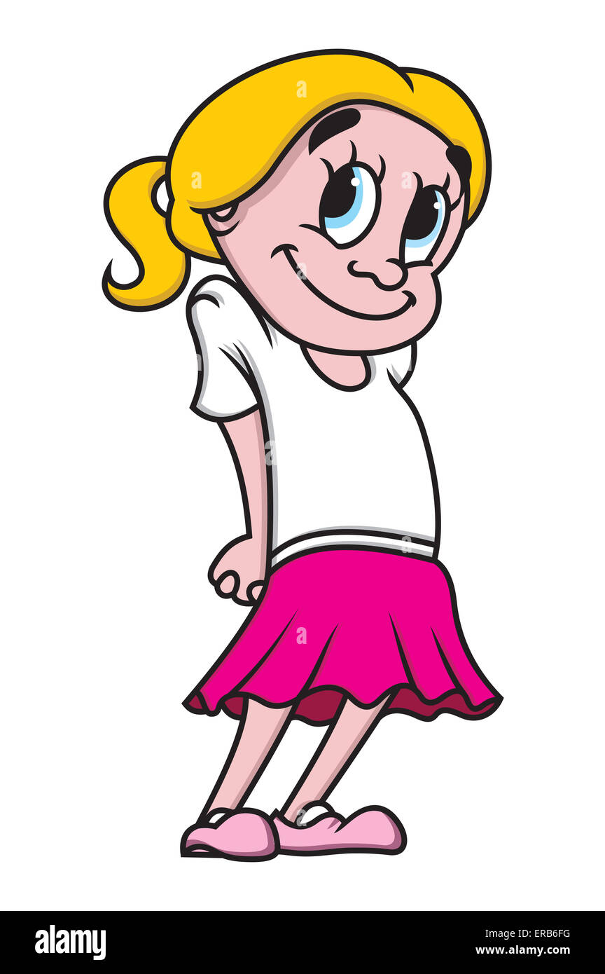 Vector illustration of the cute girl Stock Photo - Alamy