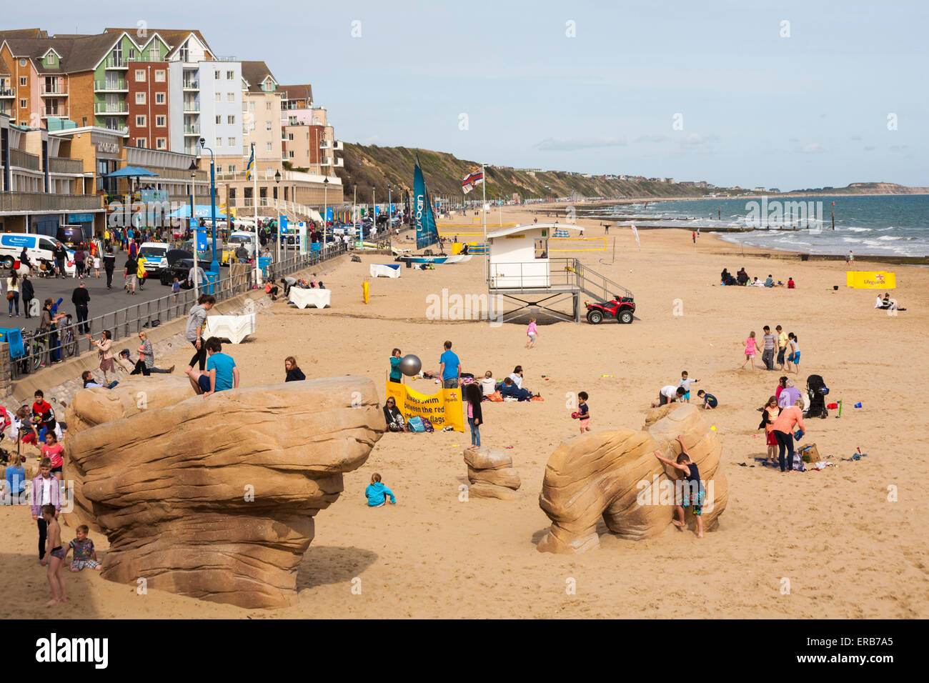 Boscombe beach and the Overstrand in May Stock Photo