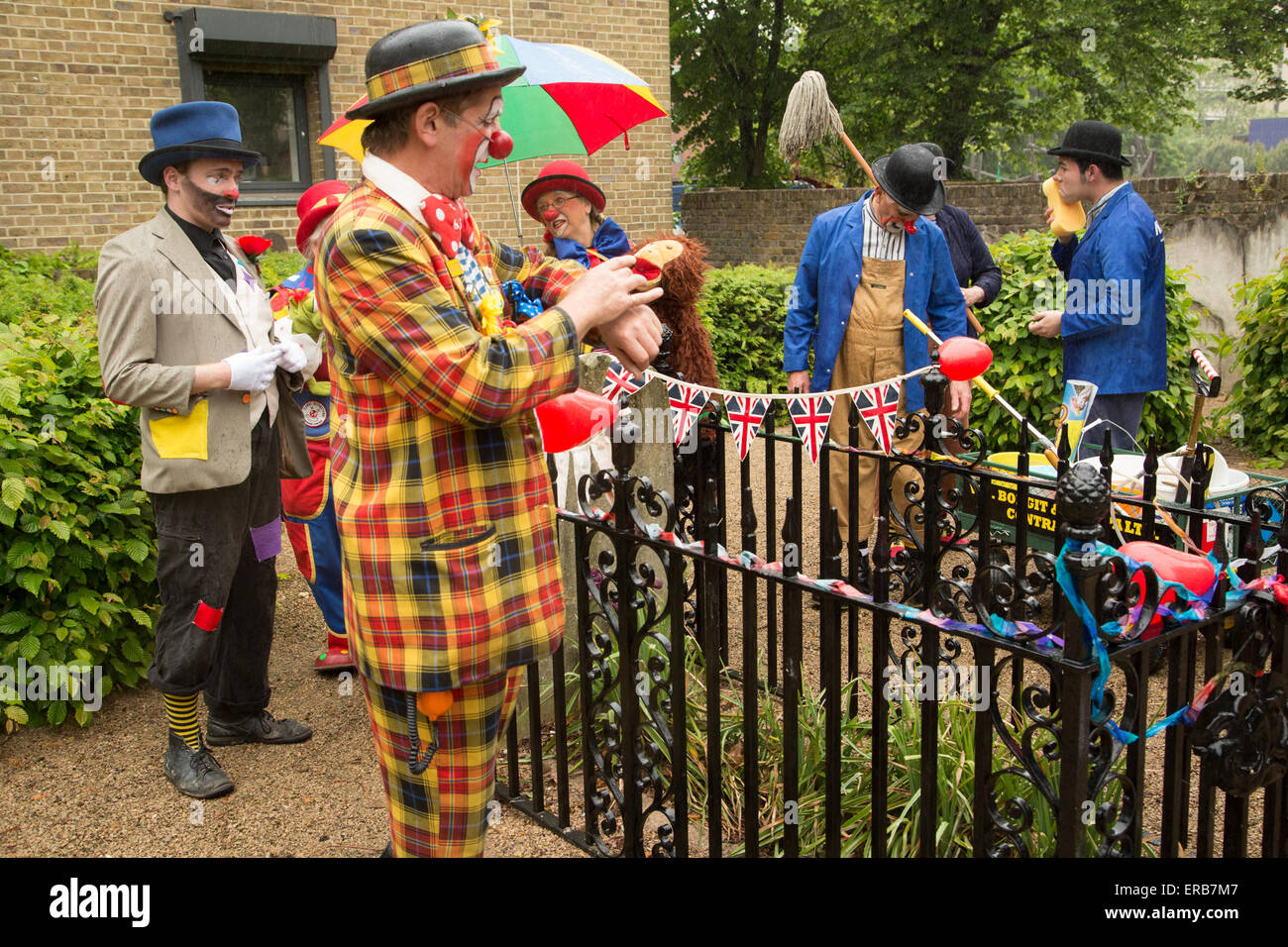 London, UK. 31st May, 2015. Members of Clowns International lay annual