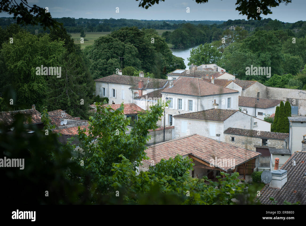 View of the river charente at Taillebourg, Charente Maritime France Stock Photo