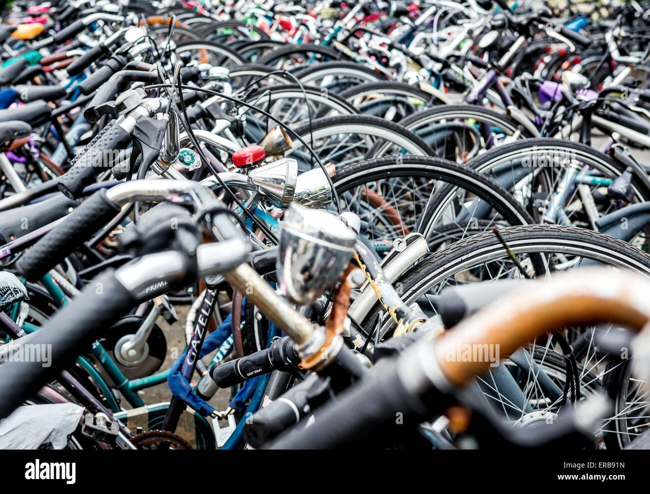 Bicycle parking area Stock Photo