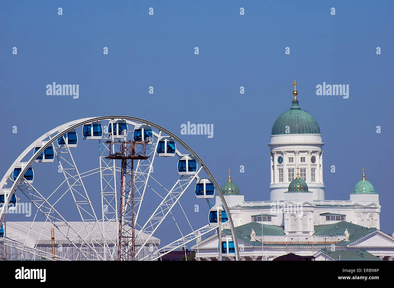 Ferris Wheel in Port of Helsinki, Finland Stock Photo