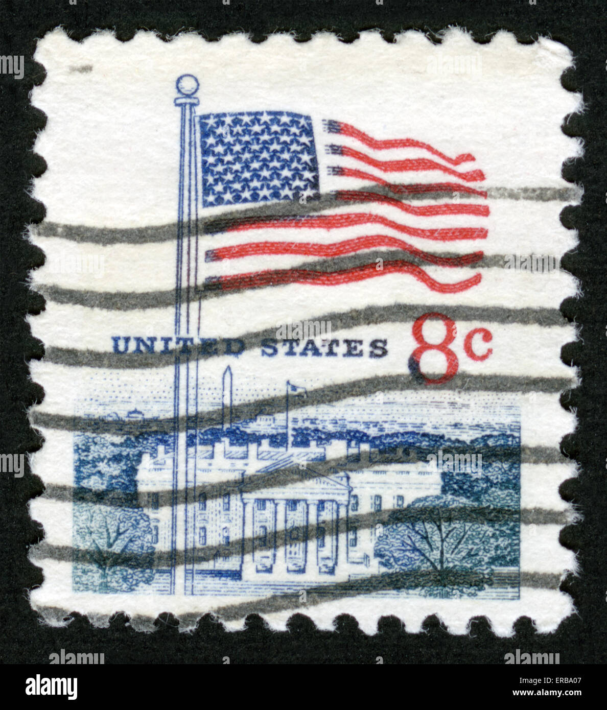 US postage stamp, American flag Stock Photo Alamy