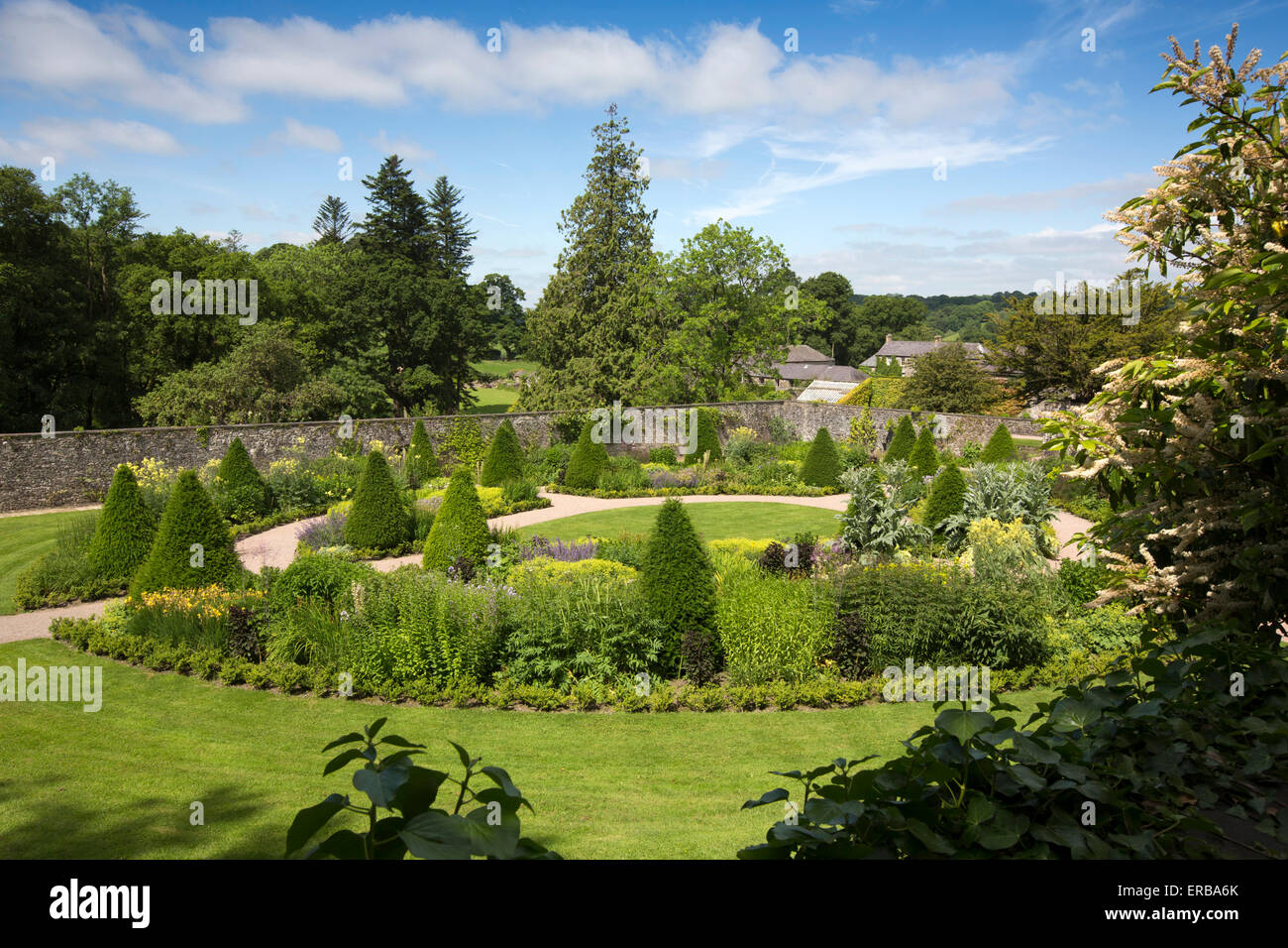 Wales, Carmarthenshire, Llangathen, Aberglasney Gardens, The Upper Walled Garden Stock Photo