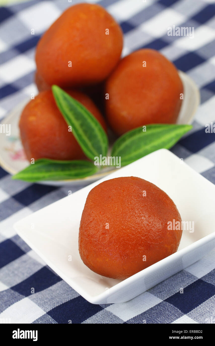Gulab jamun, closeup Stock Photo