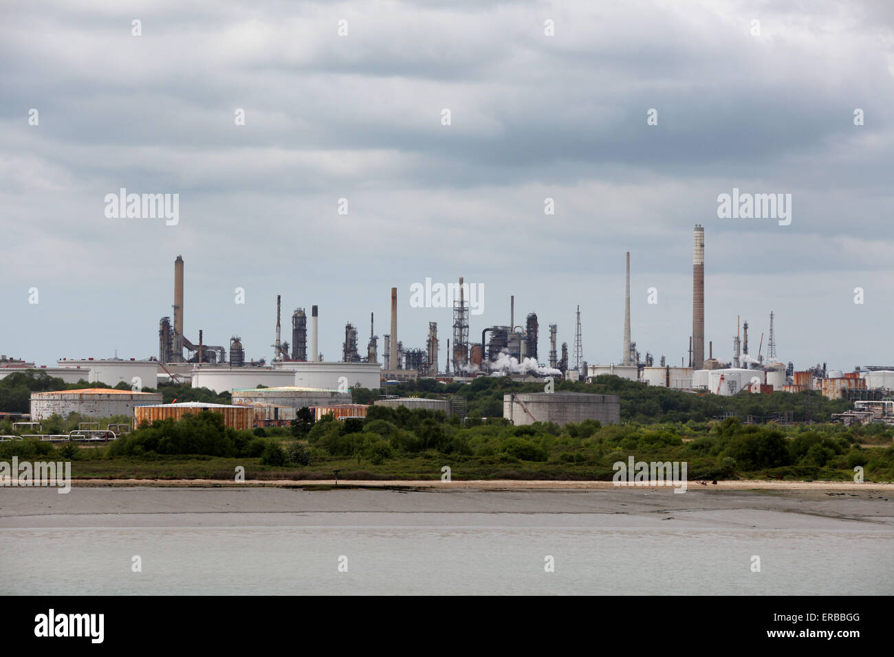 Fawley Refinery near Southampton the largest refinery in the UK Stock Photo
