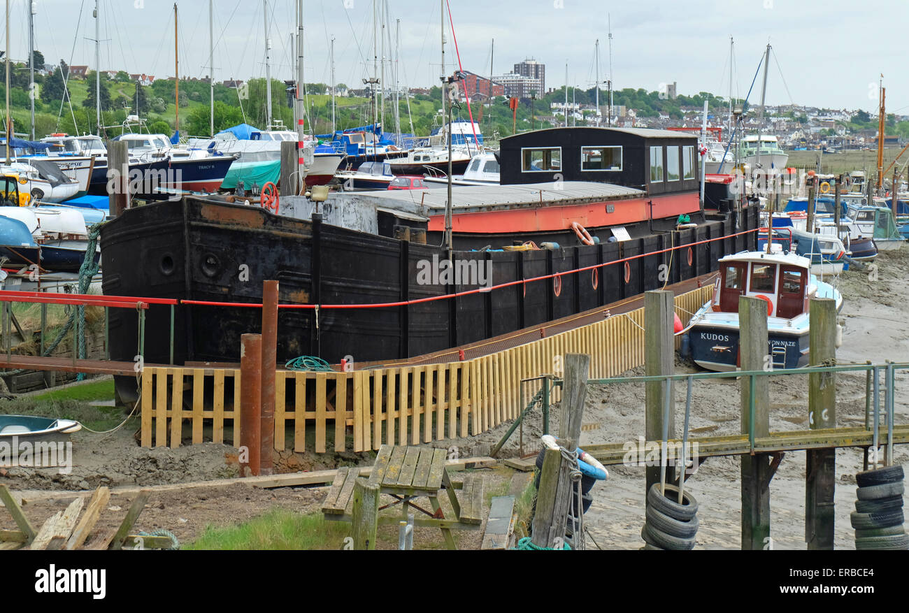 Old Barge at Leigh on Sea estuary Essex UK Stock Photo