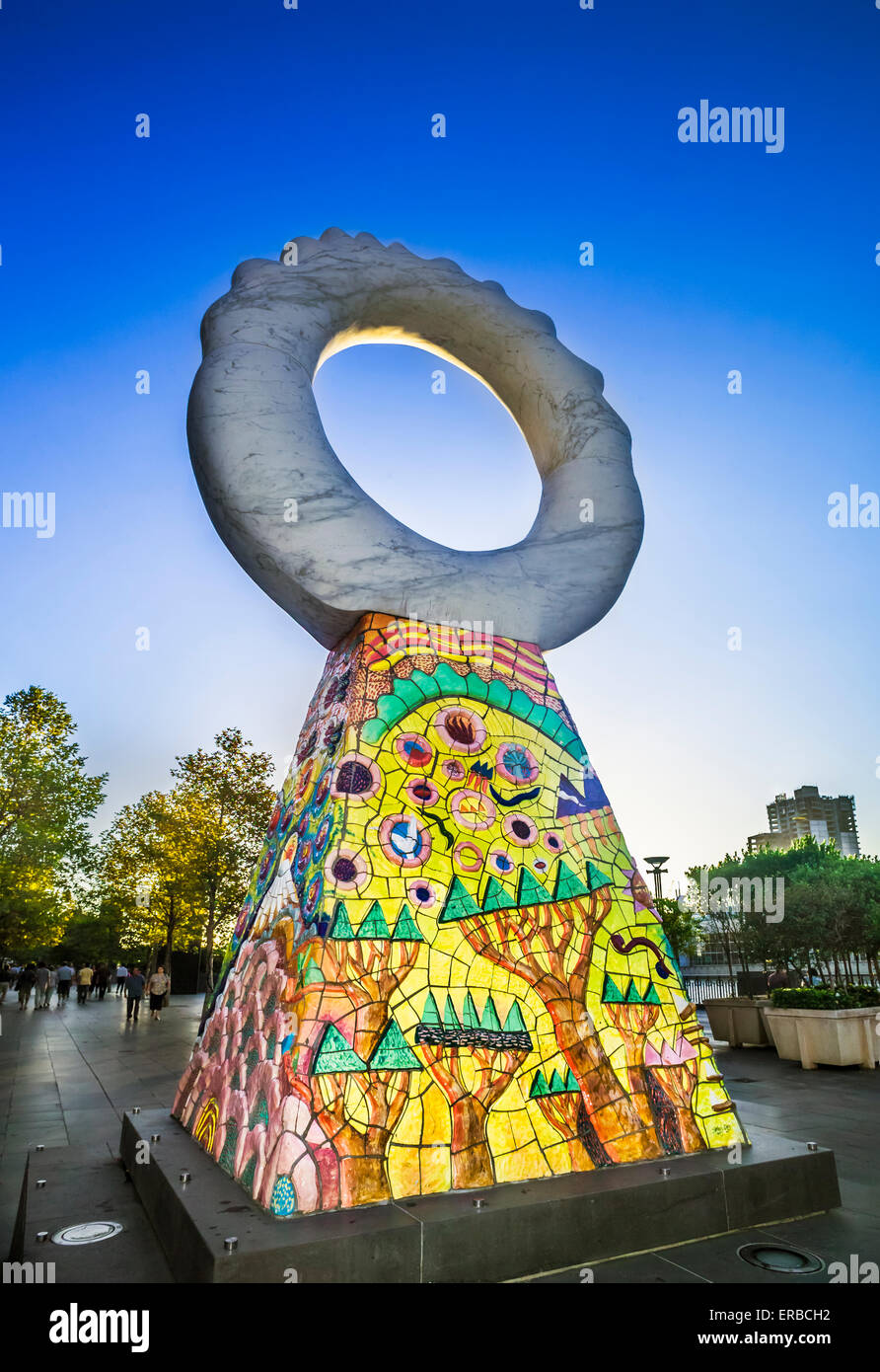 The Guardians Colourful Modern art sculpture by local artist Simon Rigg