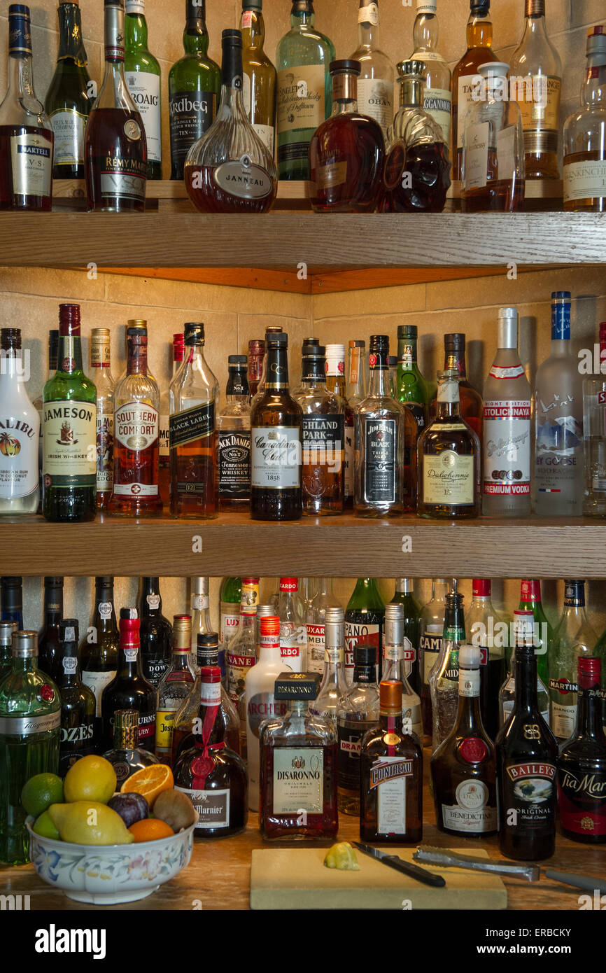 A bar of spirits and strong drinks Stock Photo Alamy