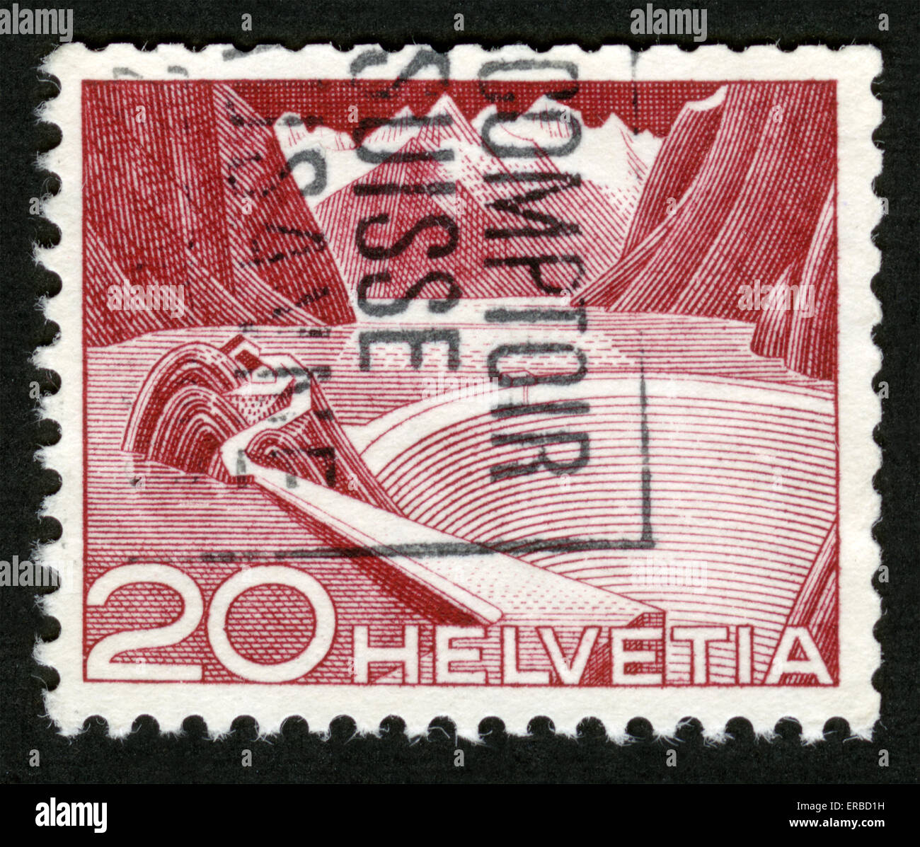 Switzerland helvetia postage stamp post hires stock photography and
