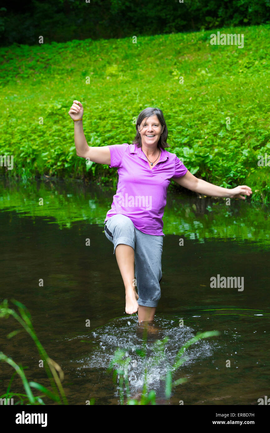 Dancing barefoot woman in hi-res stock photography and images - Alamy