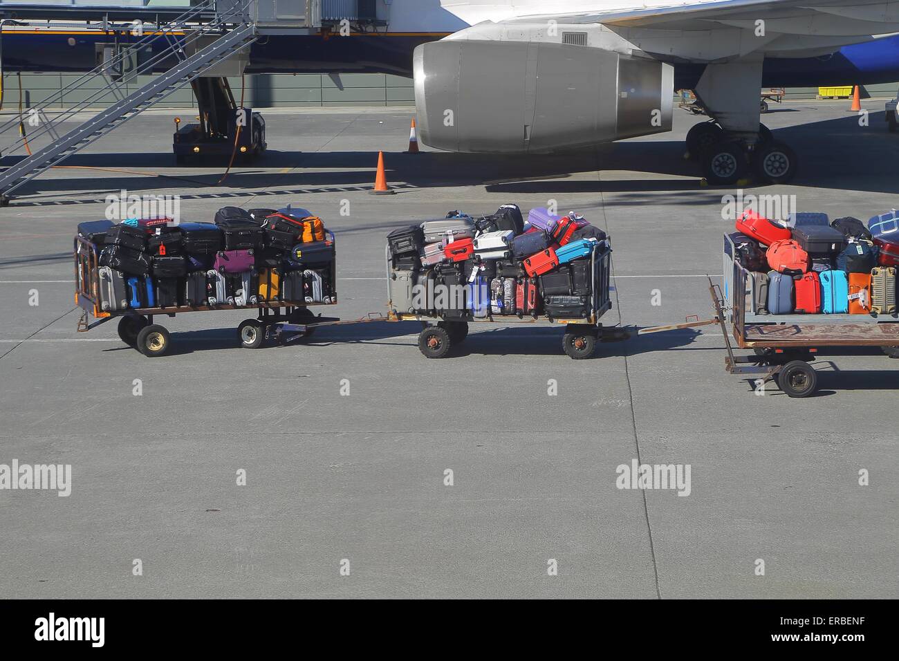 Bags at an airport Stock Photo - Alamy