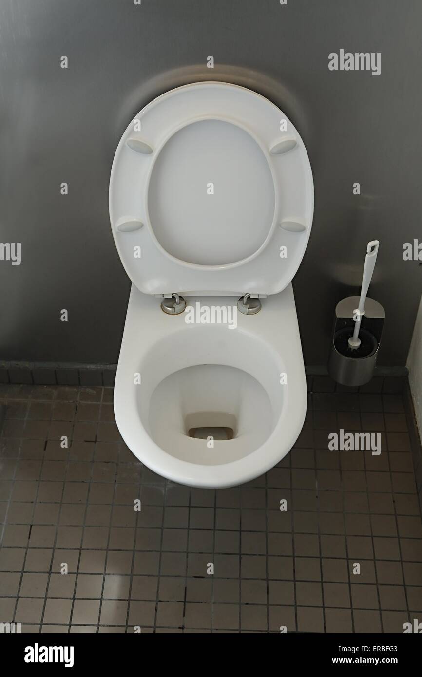 Toilet seat open Stock Photo - Alamy