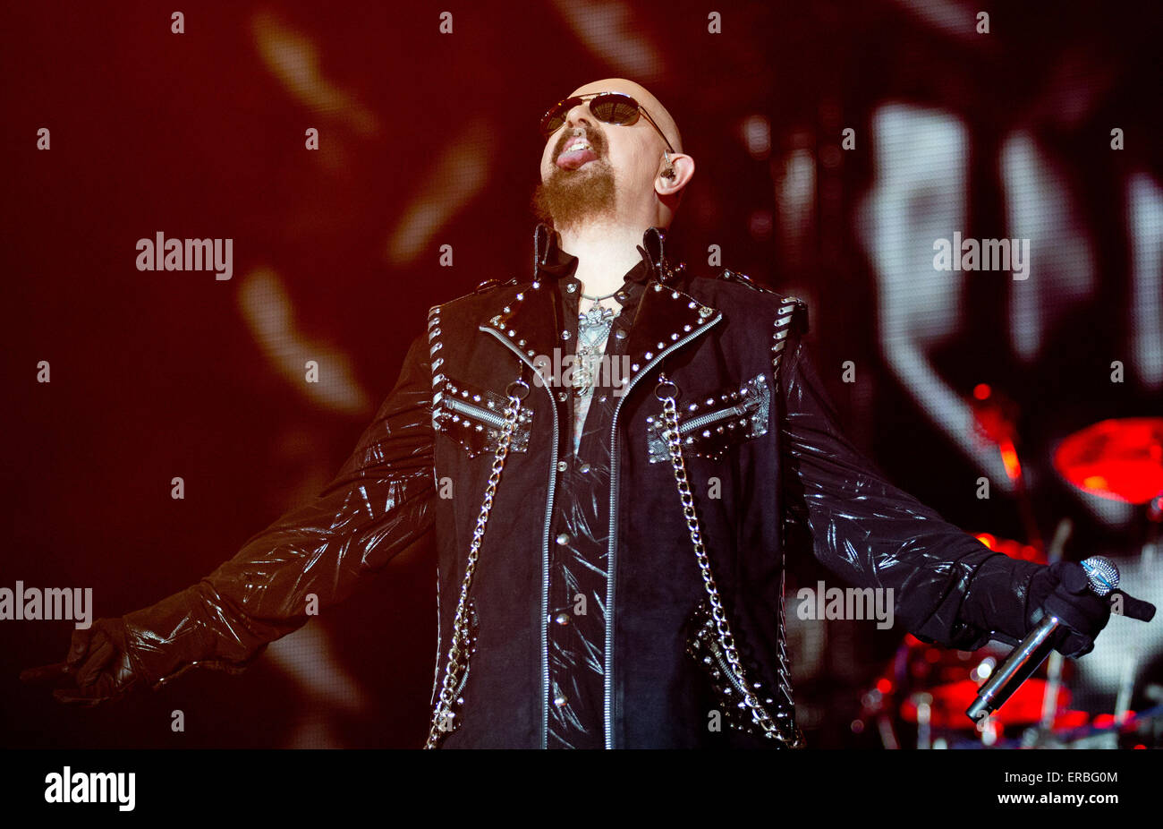 Singer Rob Halford Of The British Rock Band Judas Priest Performs On Stage During The Rock Im