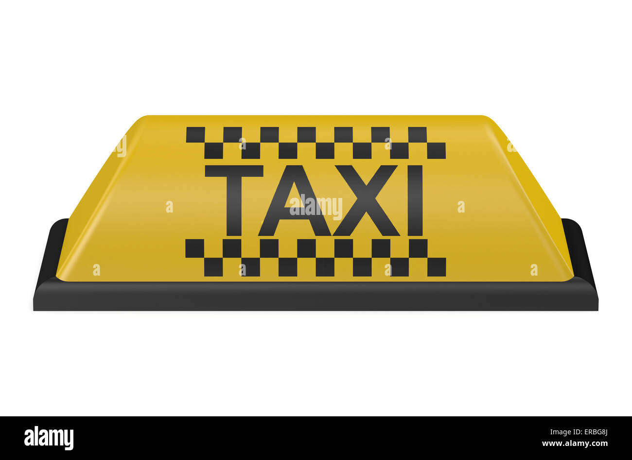Yellow taxi car sign isolated on white background Stock Photo
