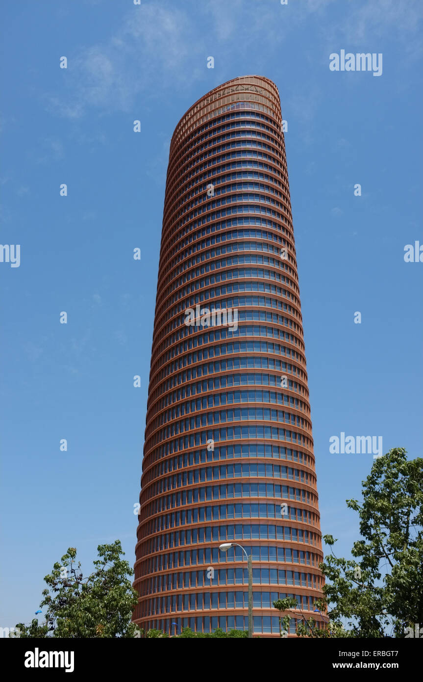 View of Cajasol Tower, Seville Spain Stock Photo