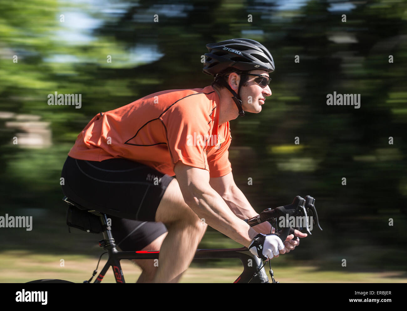 riding bike on pavement