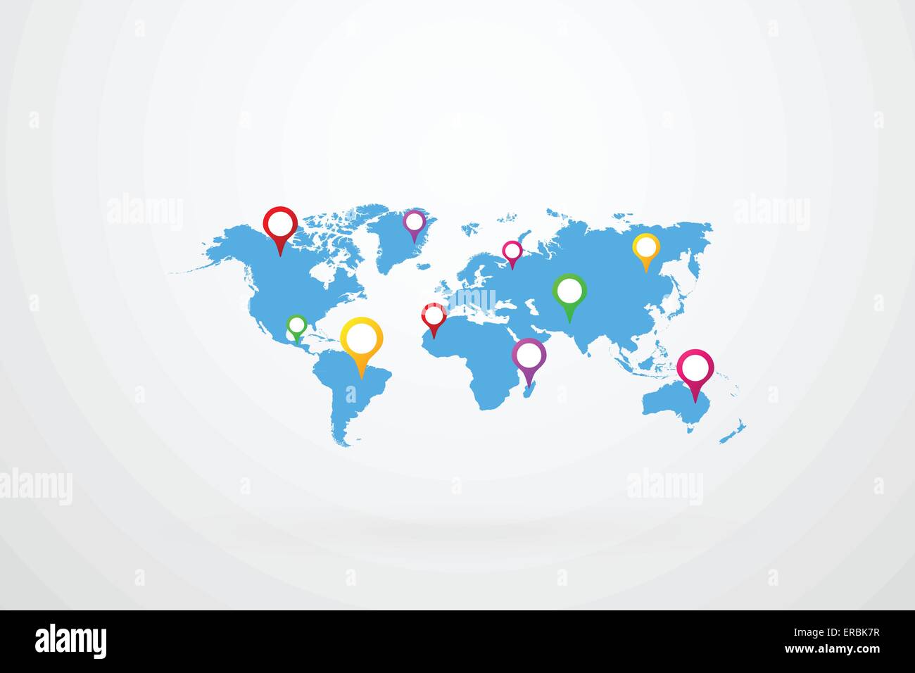 World Map Points Of Interest Vector - World Map Points Of Interest Vector ERBK7R