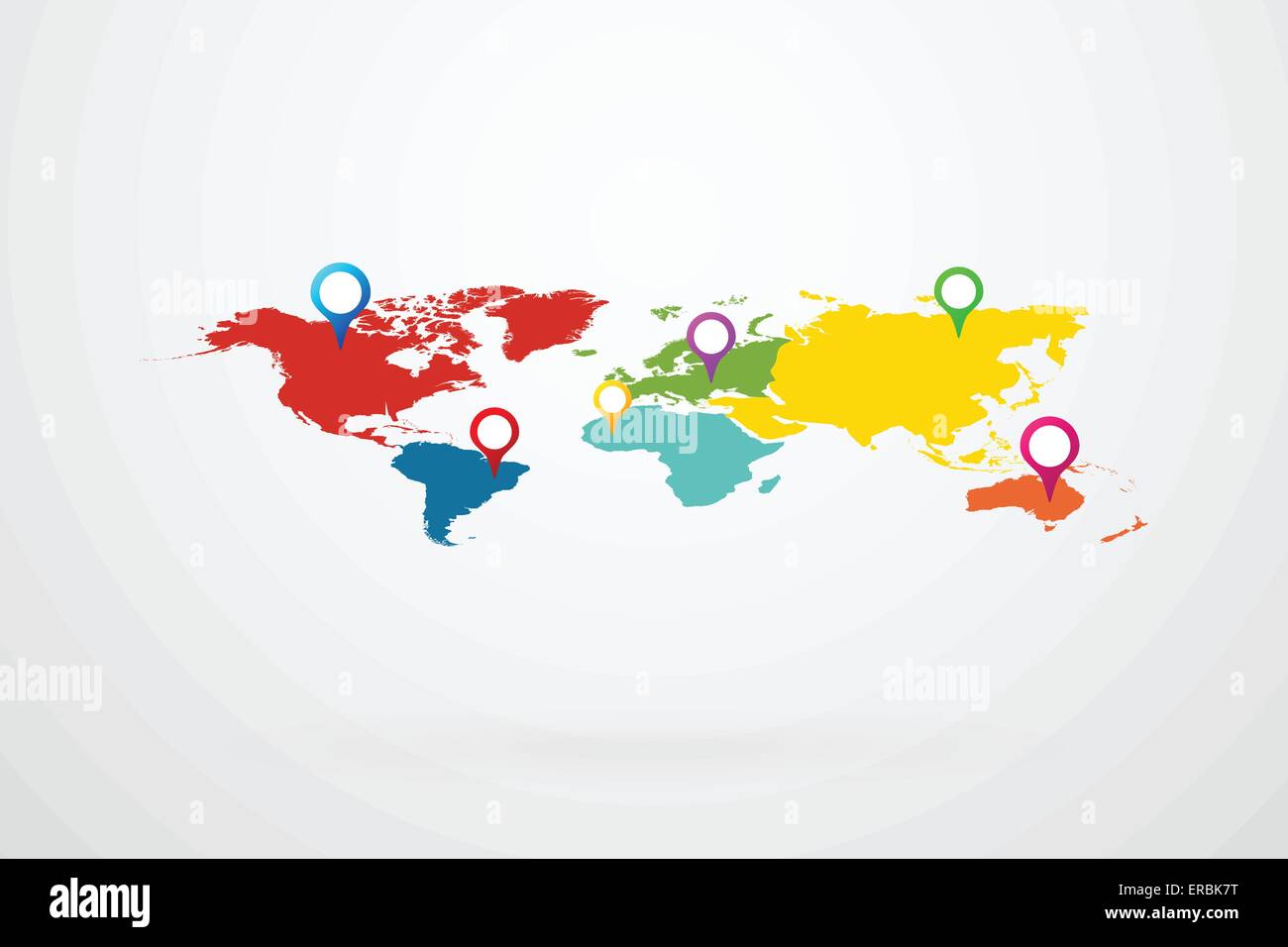 World Map Points Of Interest Vector - World Map Points Of Interest Vector ERBK7T