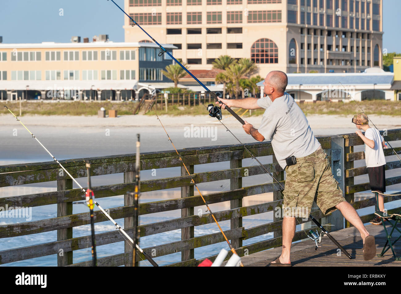A perfect Florida morning for fishing from the Jacksonville Beach Pier