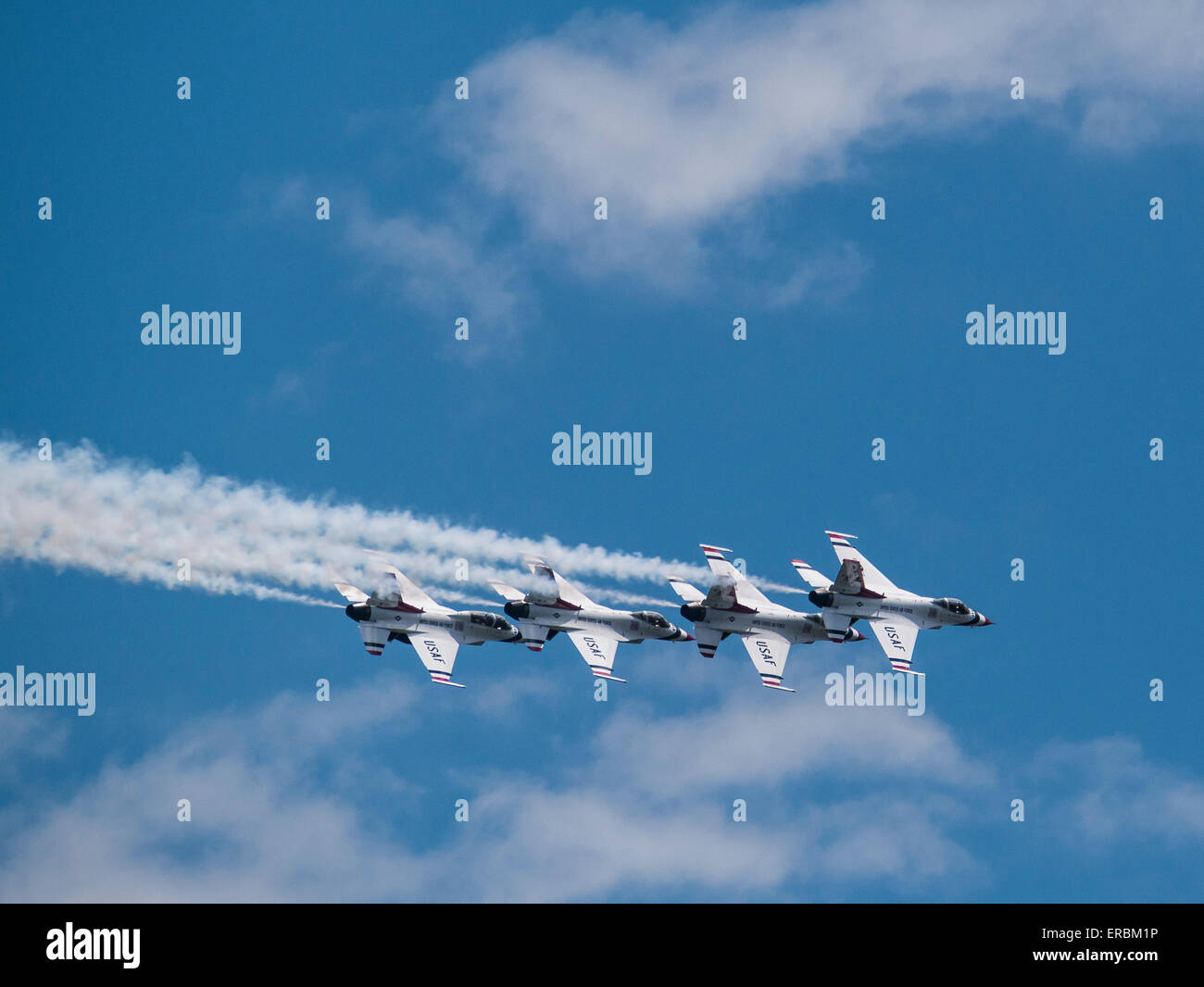 USAF Thunderbirds in flight, Rocky Mountain Air Show, Aurora Reservoir