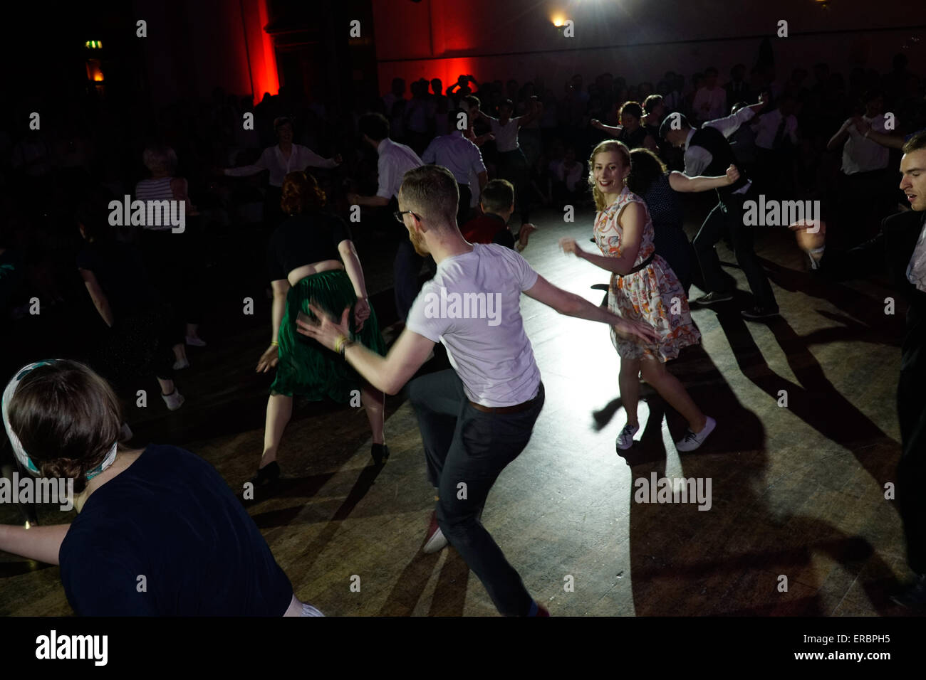 London, UK. 31st May, 2015. Hundreds of Swing Dances fans attends the Final London Jitterbug Championships & London Swing Festival live with 'The Shirt Tail Stompers' at Camden Centre, London. Credit:  See Li/Alamy Live News Stock Photo