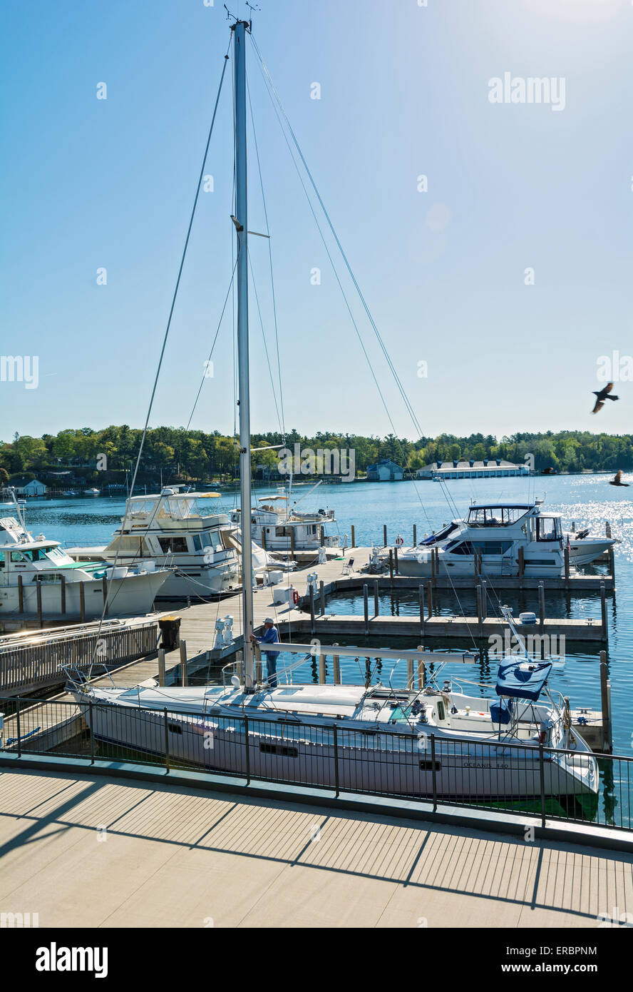 Michigan, Charlevoix, City Marina, Round Lake Stock Photo Alamy