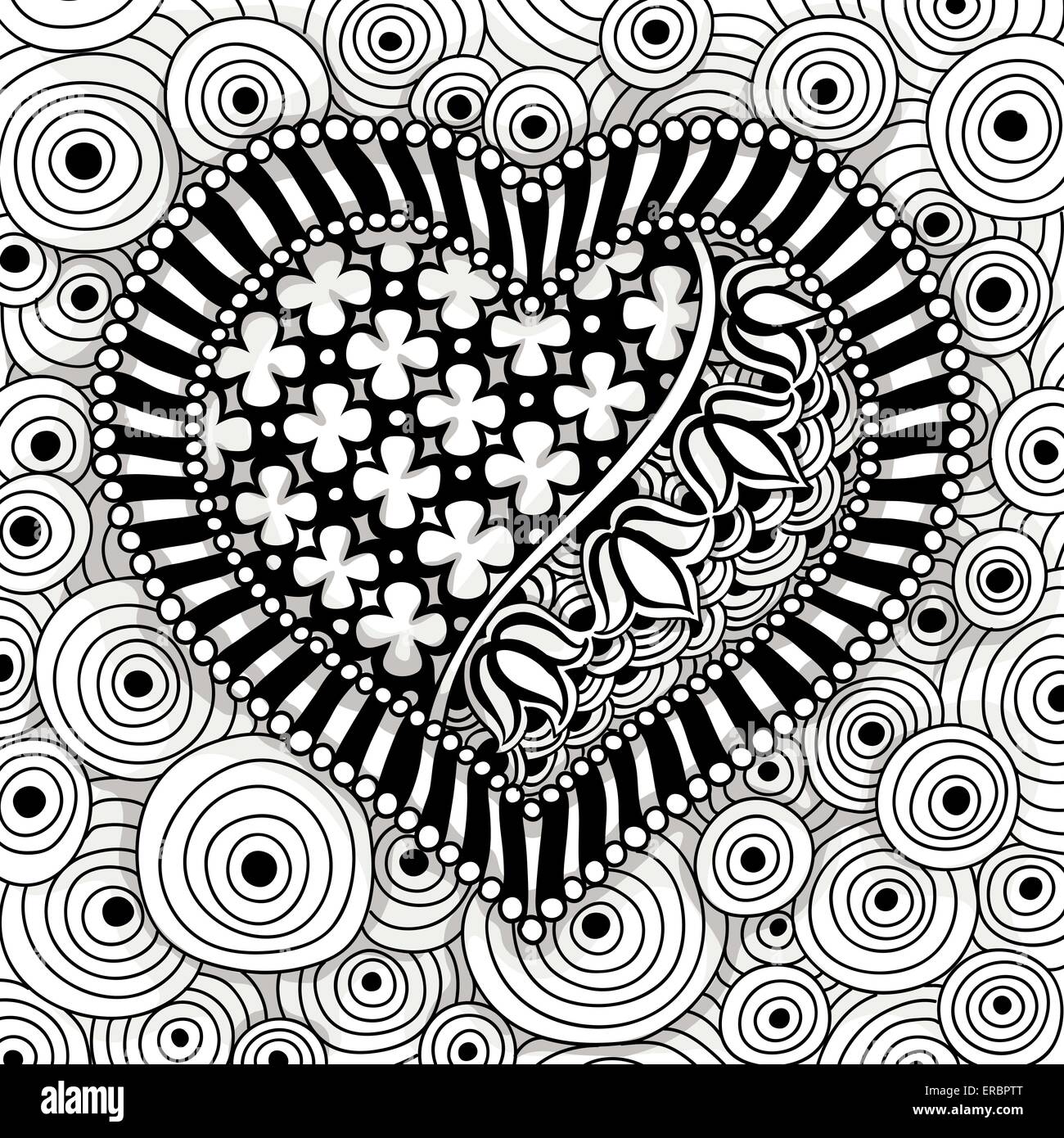vector black and white heart pattern Stock Vector Image & Art Alamy