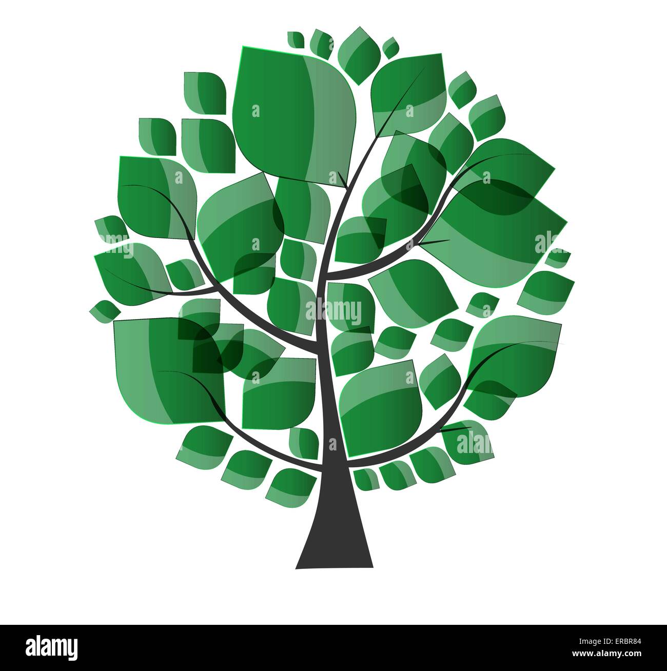 Beautiful Green Tree on a White Background Vector Illustration Stock ...