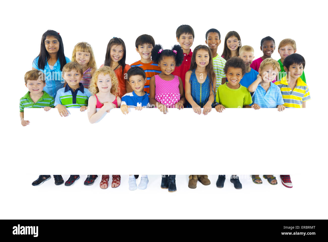 Large Group of People Holding Board Stock Photo