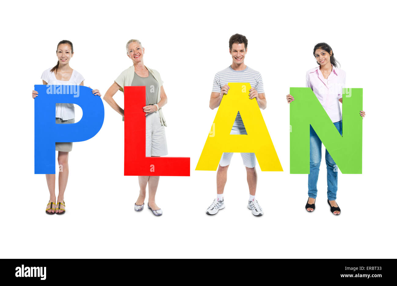 Group of People Holding Alphabet Stock Photo - Alamy