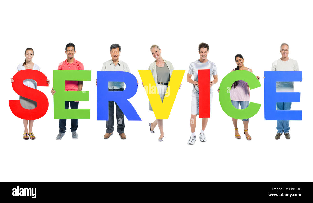 Group of People Holding Alphabet Stock Photo - Alamy