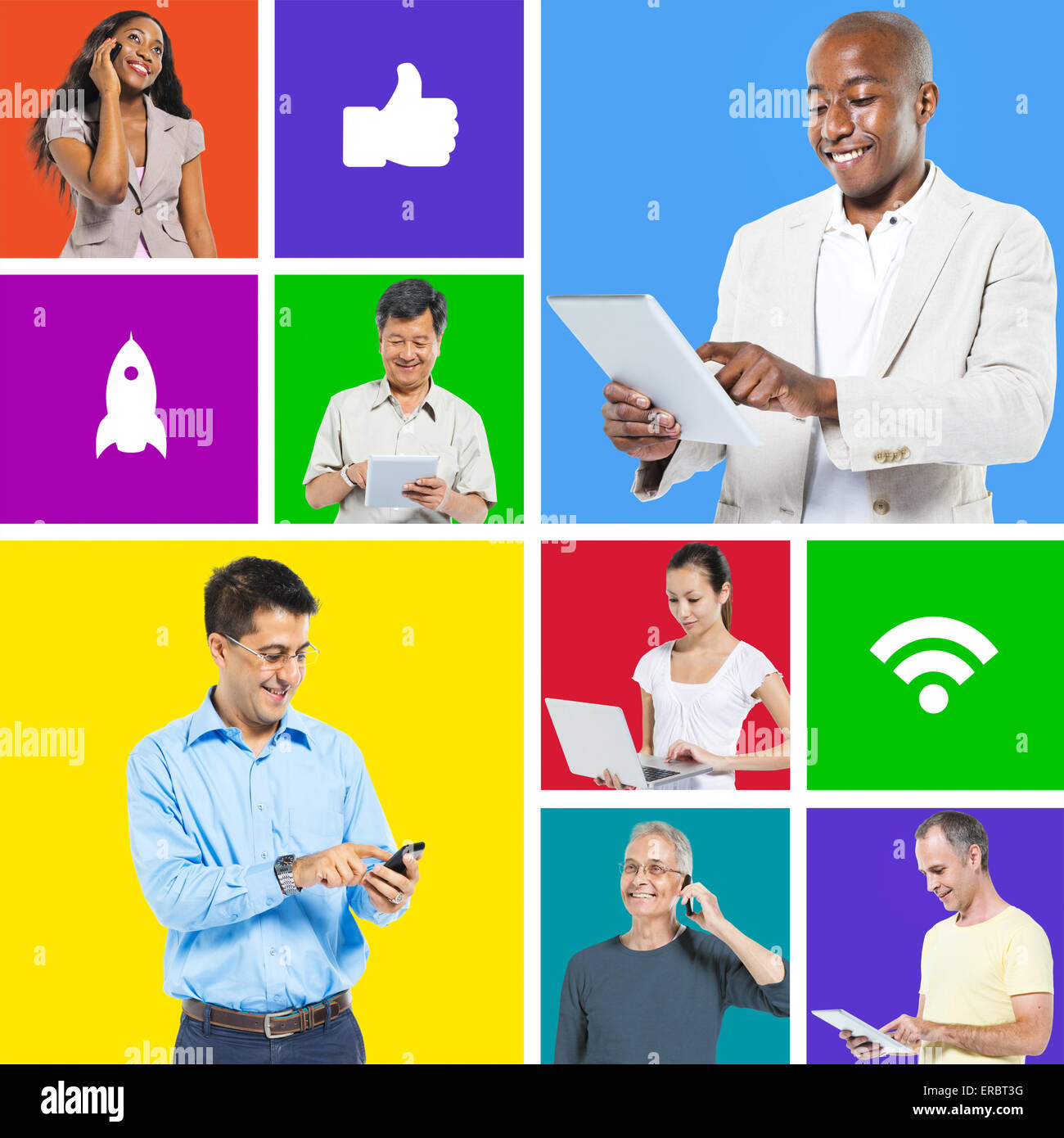 People on digital devices Stock Photo - Alamy