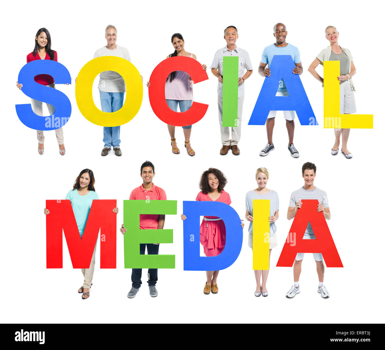 Group of people holding alphabet Stock Photo - Alamy