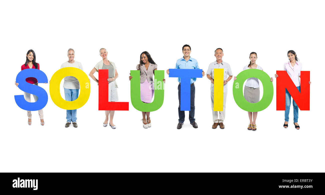 Group of people holding alphabet Stock Photo - Alamy