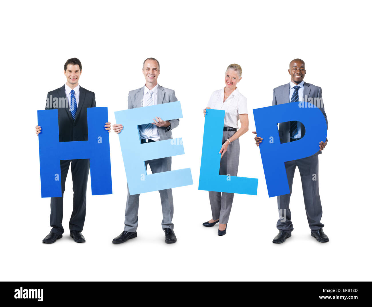 Group of Business People Holding the Alphabet Stock Photo - Alamy