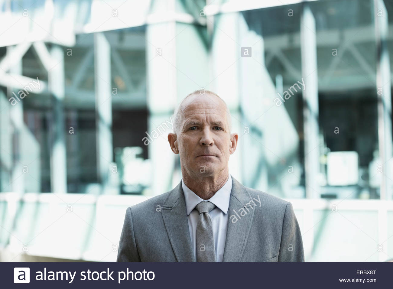 Portrait of serious businessman in suit Stock Photo