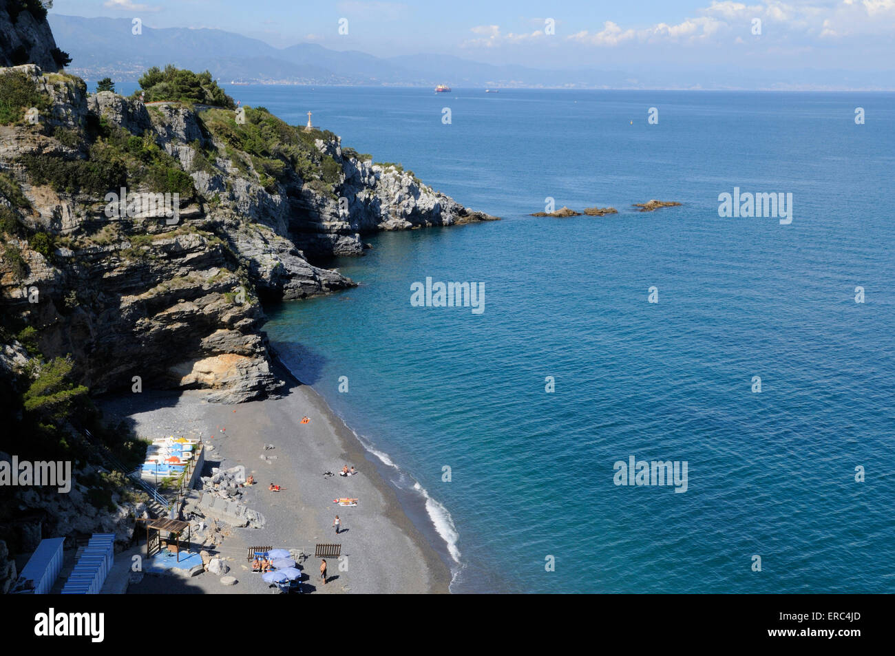 lido delle Sirene beach, Bergeggi, Liguria Stock Photo