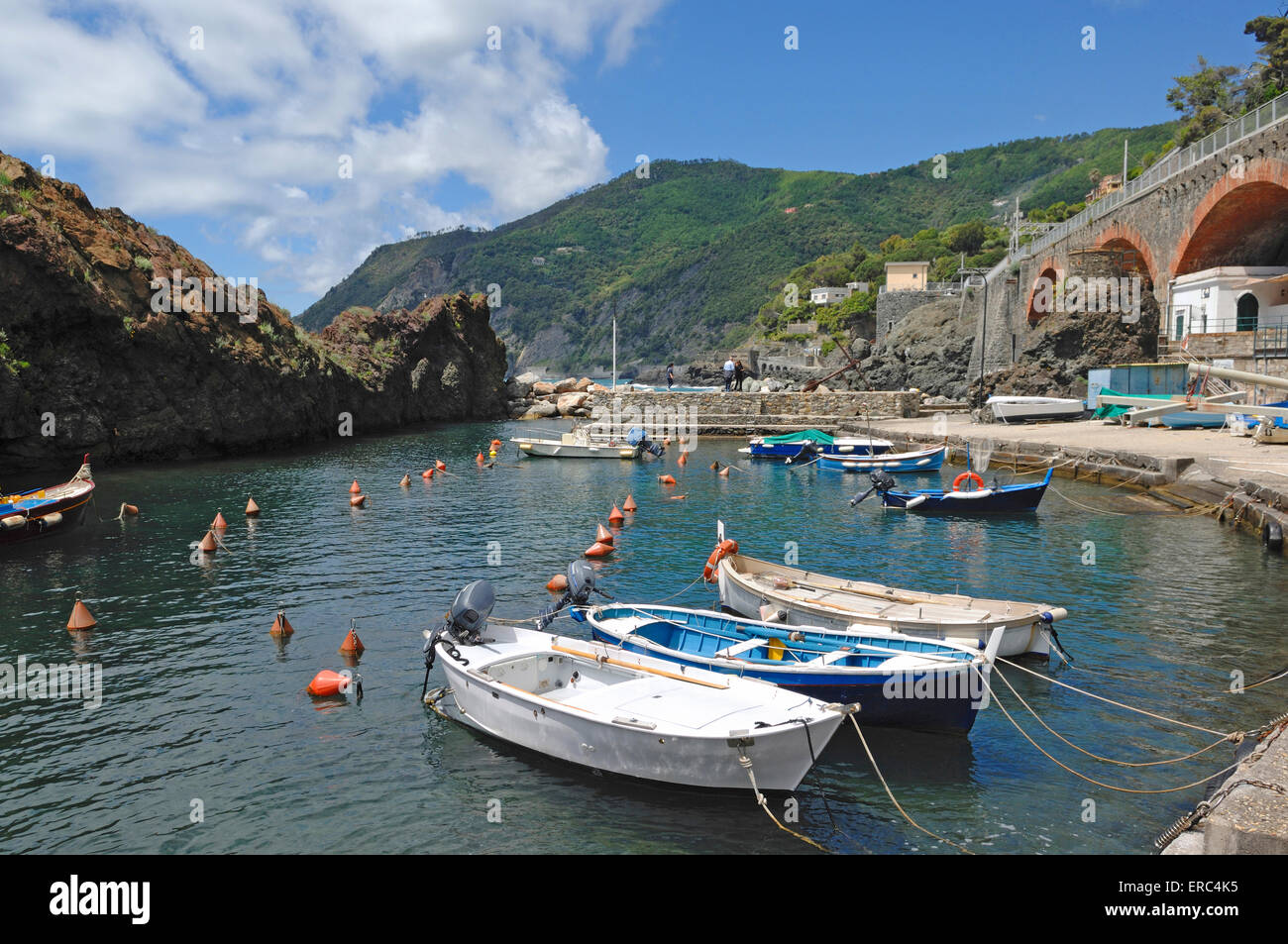 a view on Marina of Framura, riviera di levante, Liguria Stock Photo