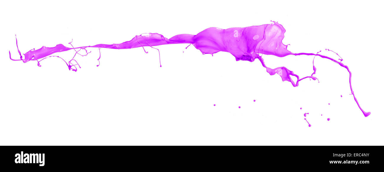Purple splash isolated on white background Stock Photo - Alamy